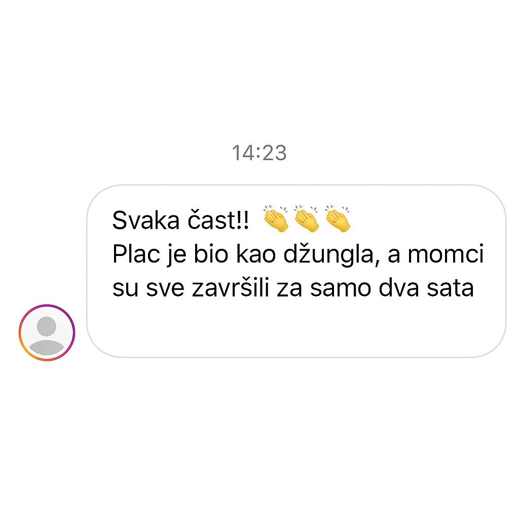 Screenshot poruka zadovoljnih klijenata 2 – brz i kvalitetan rad